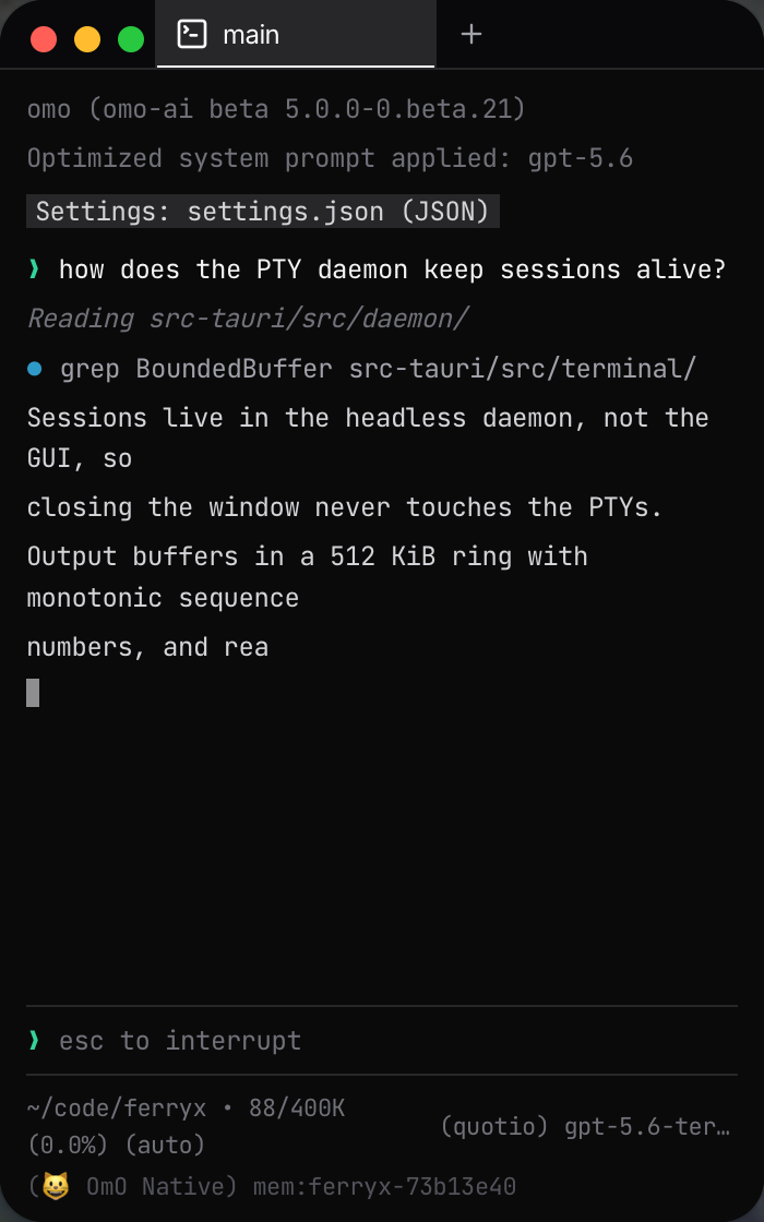 The demo at phone width shows a single terminal, as the narrow layout does